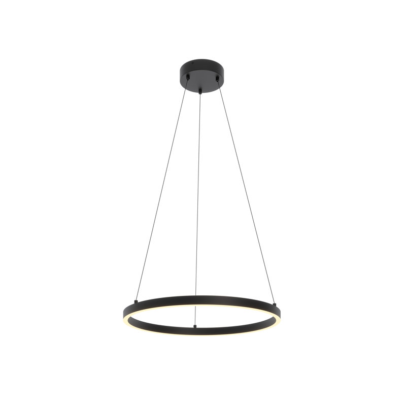 1 - Light LED Pendant with Accents, Black, 1.42" H x 23.75" W x 23.75" D