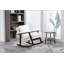Fauteuil à bascule d'appoint moderne du milieu du siècle avec structure en bois, recouvert de tissu pour un confort optimal à la lecture.-986060565
