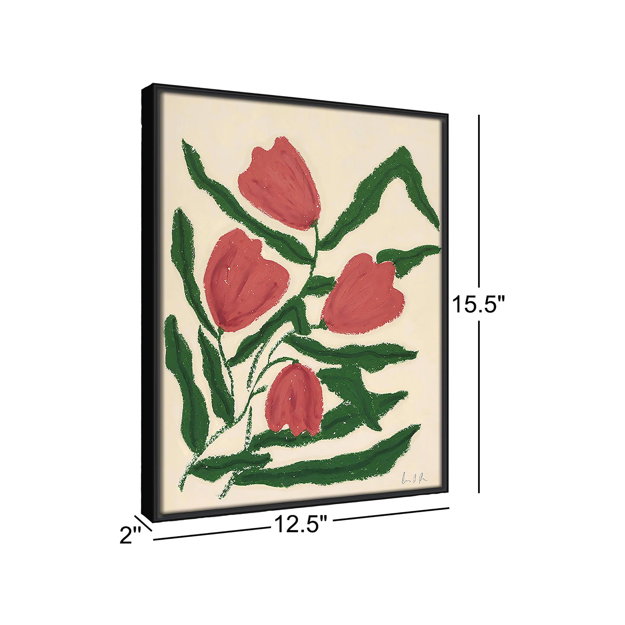 Red Tulips  Print by Camilla Bergqvist, Espresso, 15.5" H x 12.5" W