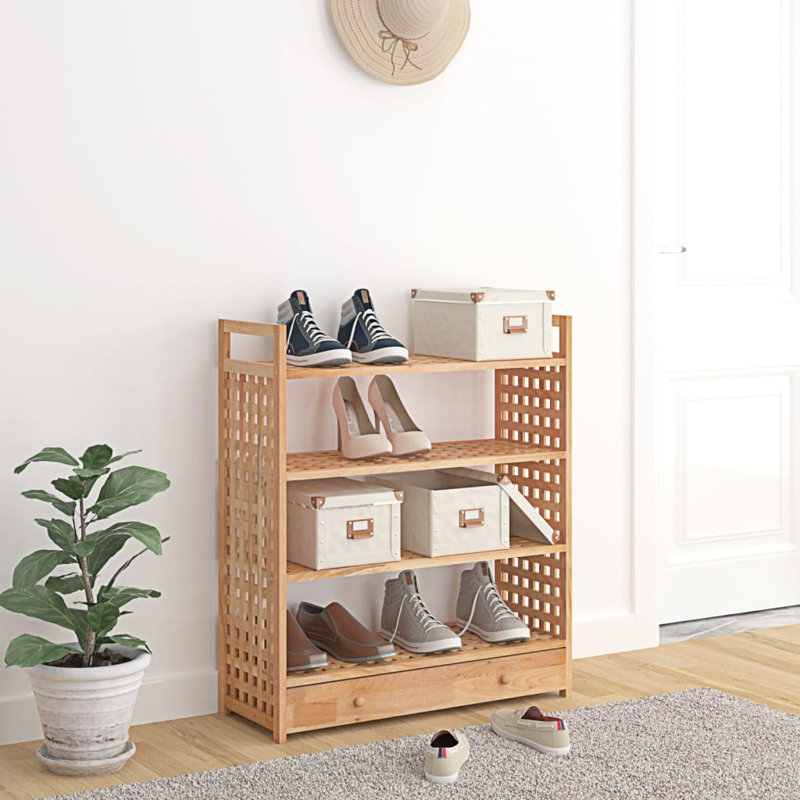 8 Pair Solid Wood Shoe Rack