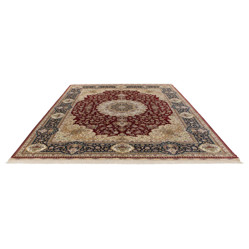 Tapis turc bleu et ivoire 9 x 12