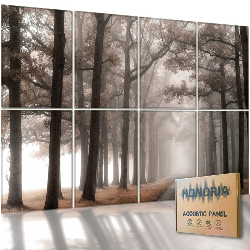Ensemble de 8 panneaux muraux 48 "x 32" Peel & Stick, Brown Misty-Road