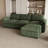 Plush Wide Corduroy Modular Sectional Sofa L-Shaped Solid Wood Sofa with Ottoman-2007967874