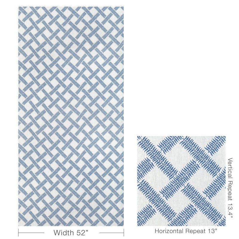 Garden Trellis Weave Fabric, Blue