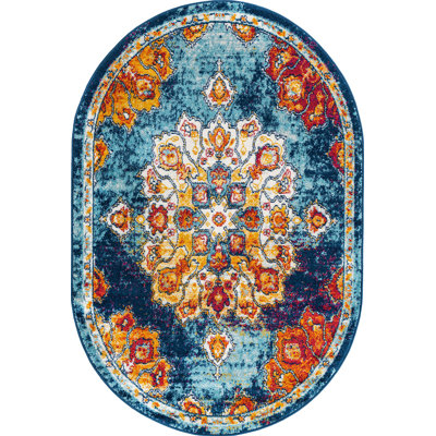 Tapis traditionnel bleu Troayurgh
