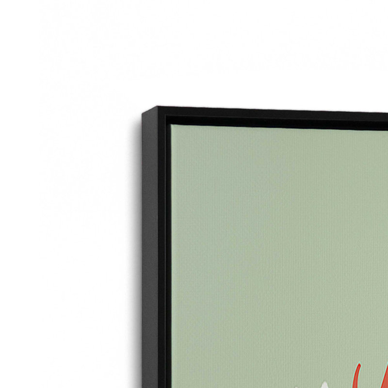 Let's Get Merry Print on Rolled Canvas, Satin Black Floater Framed, 24.75" H x 24.75" W x 1.75" D