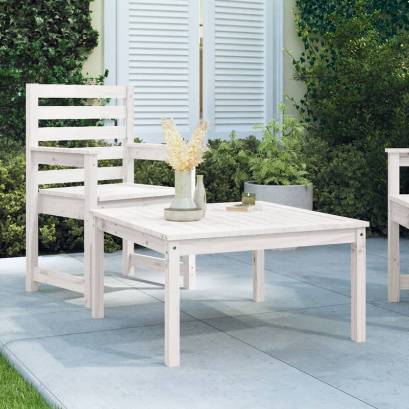 Jattin Square Pine Outdoor Coffee Table , 82.5cm cm W 82.5cm cm D, White