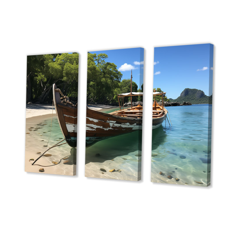 Kradi's Coastal Cradle Tranquil Waters - Art mural plage, H 28 po x l 36 po