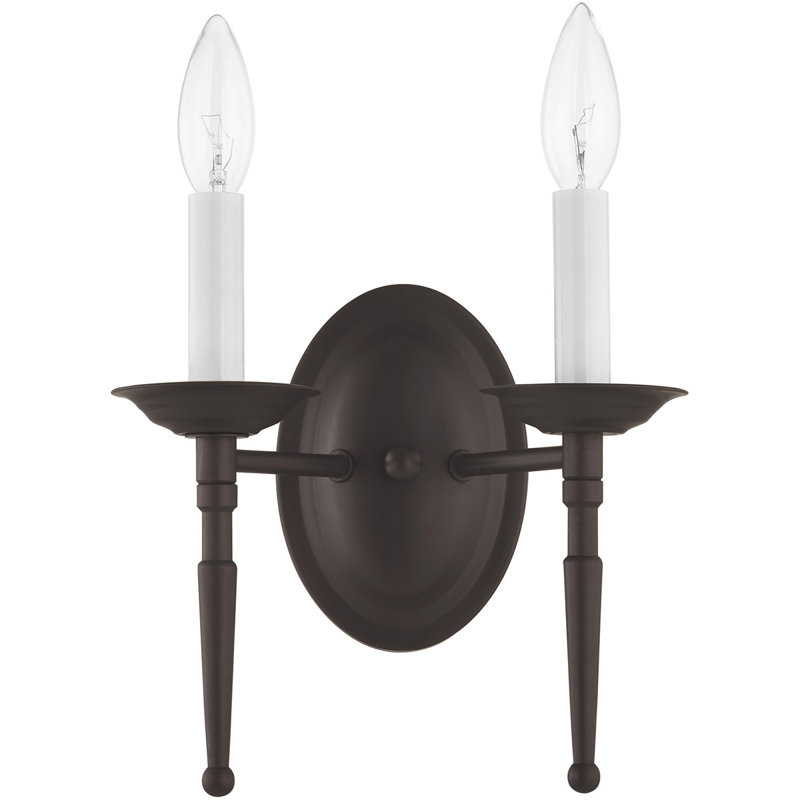 Benedetto Candle Wall Light, Bronze