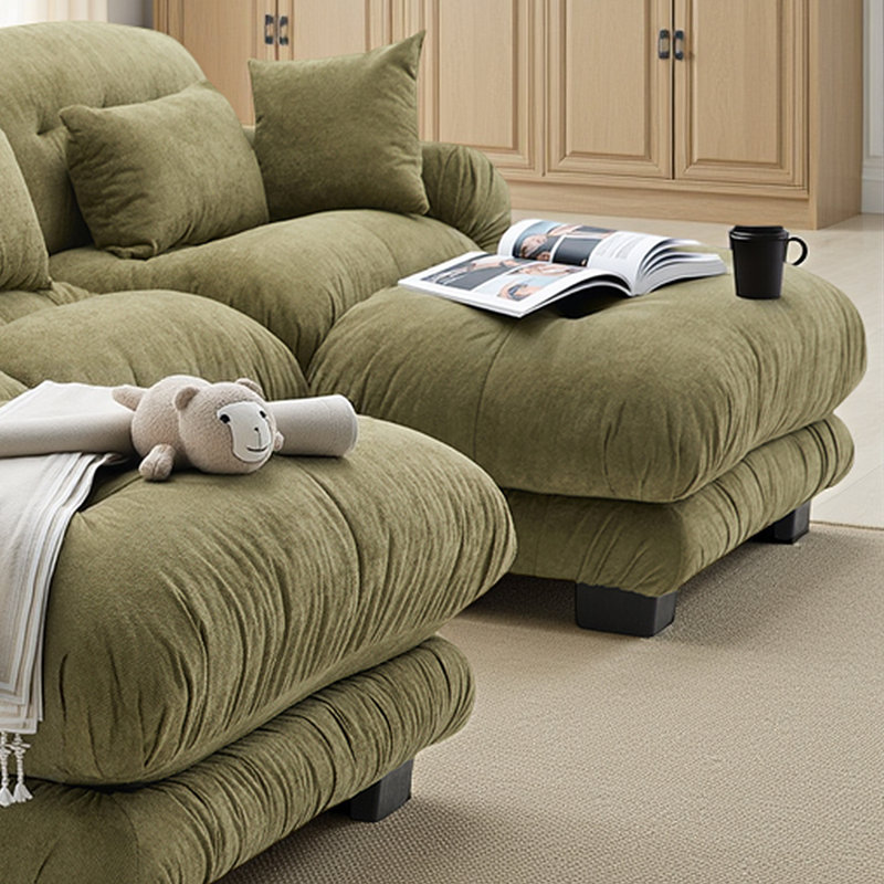 Canapé modulaire en forme de U en velours avec 2 repose-pieds - Canapé 5 places en nuage moelleux avec traversins et capacité de 1000 lb, conception modulaire