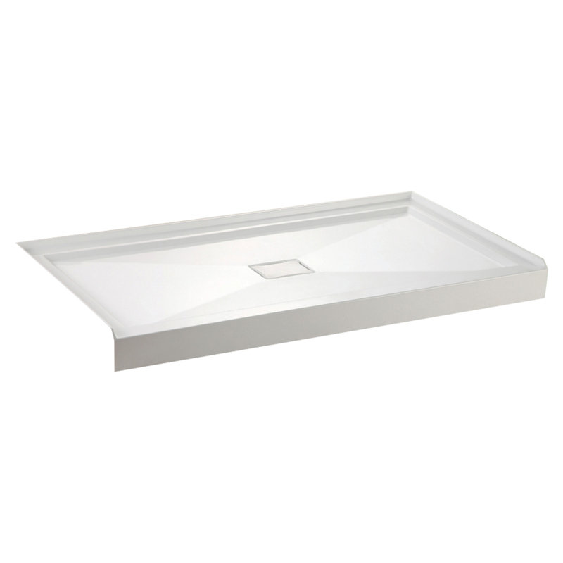 Kingston Brass Dominica 60-Inch x 32-Inch Acrylic Single Threshold Shower Base, Center