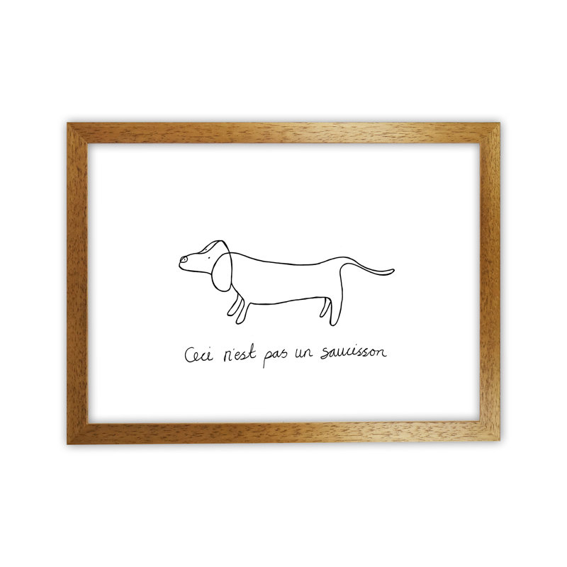 Pasunsaucisson by Carissa Tanton - Print on Canvas, 29.7cm H x 42cm W x 4cm D, Oak Framed