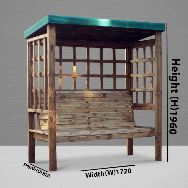 Freeman Solid Wood Outdoor Bench, Green
