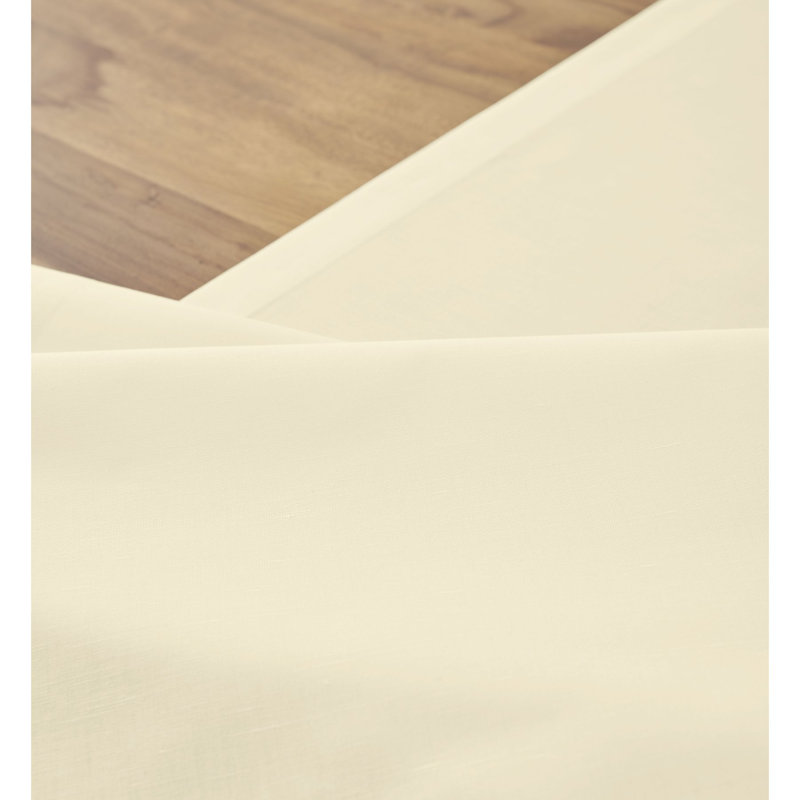 Dru - Cotton Linen Table Runner, Ivory, 90" x 14"
