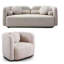 Canapé 2 places en tissu bouclé beige pour salon, design, confort ergonomique, assise spacieuse, style minimaliste, bon support, doux pour la peau et respirant