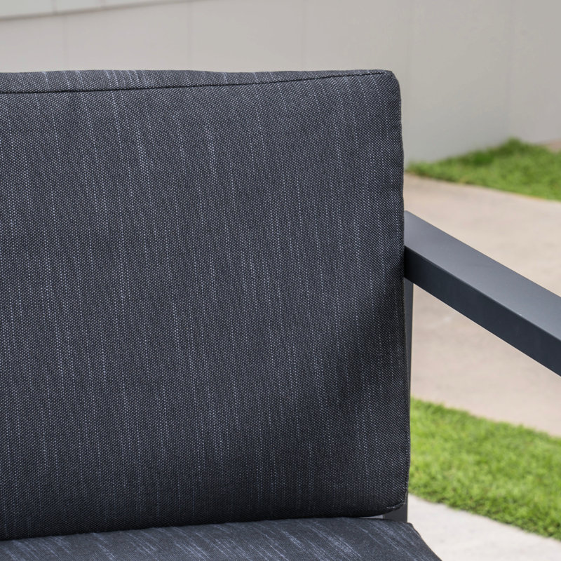Rust Aluminum 3 Pc Chat , Dark Gray - Cushions For Sociable Patio & Backyard In A Stylish