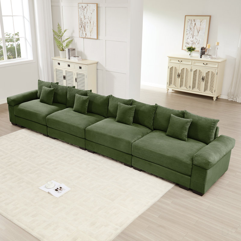 Canapé modulaire surdimensionné 170 pouces Cloud, Green, 34.2" H x 167.6" W x 33.8" D