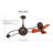 44" Aeriela 3 - Blade Dual Ceiling Fan with Wall Control-1461446347-1461446393