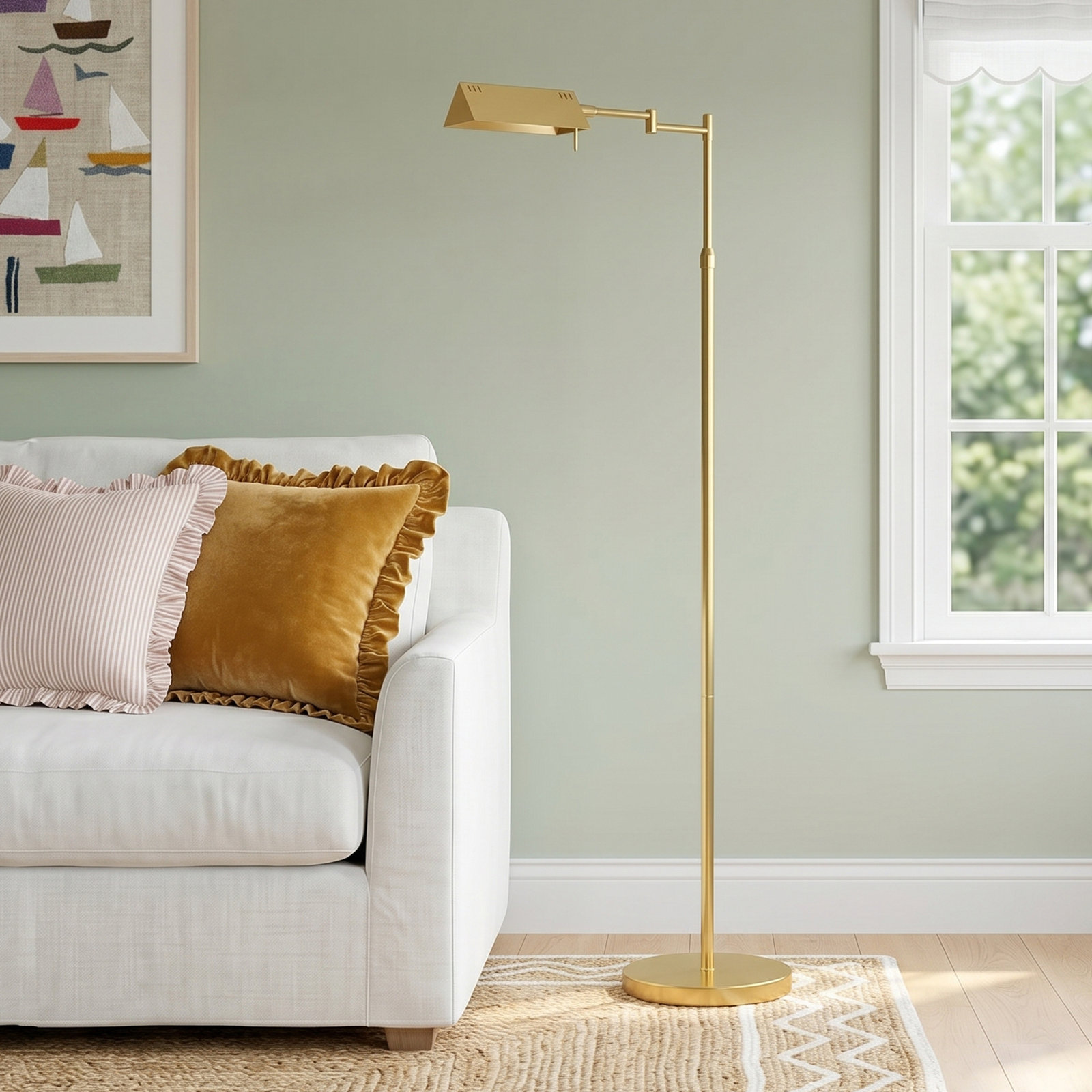 Nathanael 55'' Iron Dimmable LED Floor Lamp
