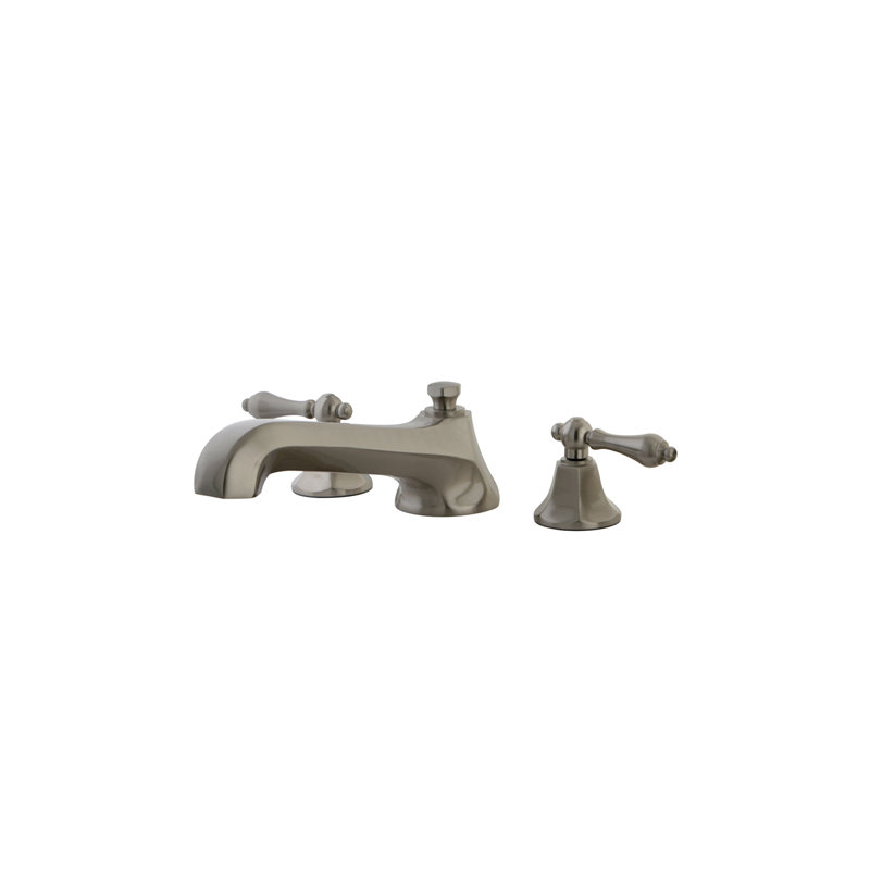 Kingston Brass Metropolitan Two-Handle 3-Hole Deck Mount Roman Tub Faucet, Brushed Nickel