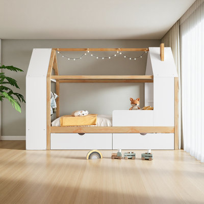 Lit plateforme simple avec tiroirs