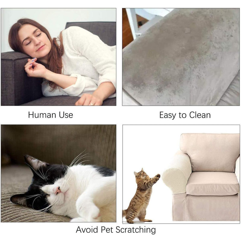 Housse pour canapé à coussins carrés/rectangulaires, Noir