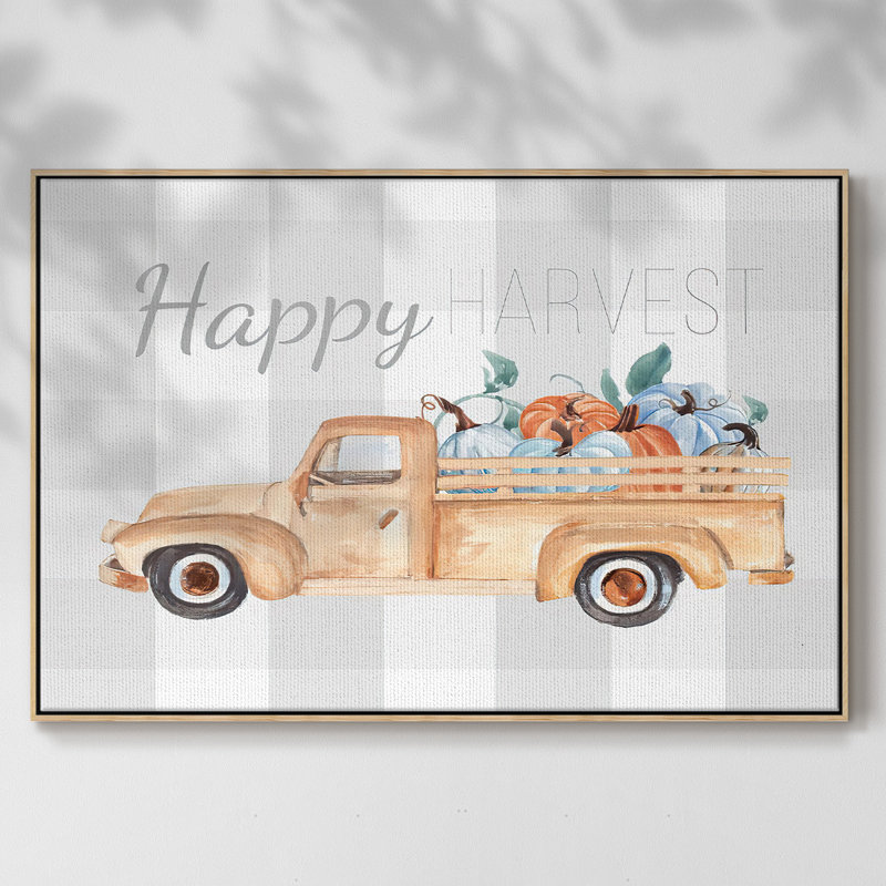 Happy Harvest I, reproduction d'art sur toile, H 27 po x l 41 po x P 2 po, Cadre en bois naturel