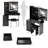 37" Middle Size Left Bedside Cabinet Vanity Table + Cushioned Stool Dresser Set-891661621