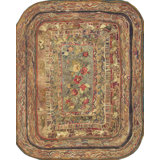 Antique American Hooked Hallway Runner Wool & Cotton Multicolor Rug