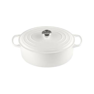 Staub Cast Iron - Specialty Shaped Cocottes 3.5 qt, Pumpkin, Cocotte With  Stainless Steel Knob, White