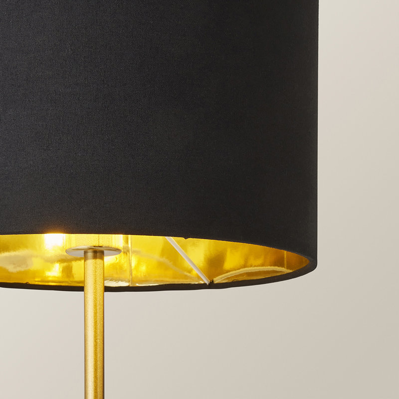 Waynesfield Metal Table Lamp, No, Black, Cotton / Cotton Blend