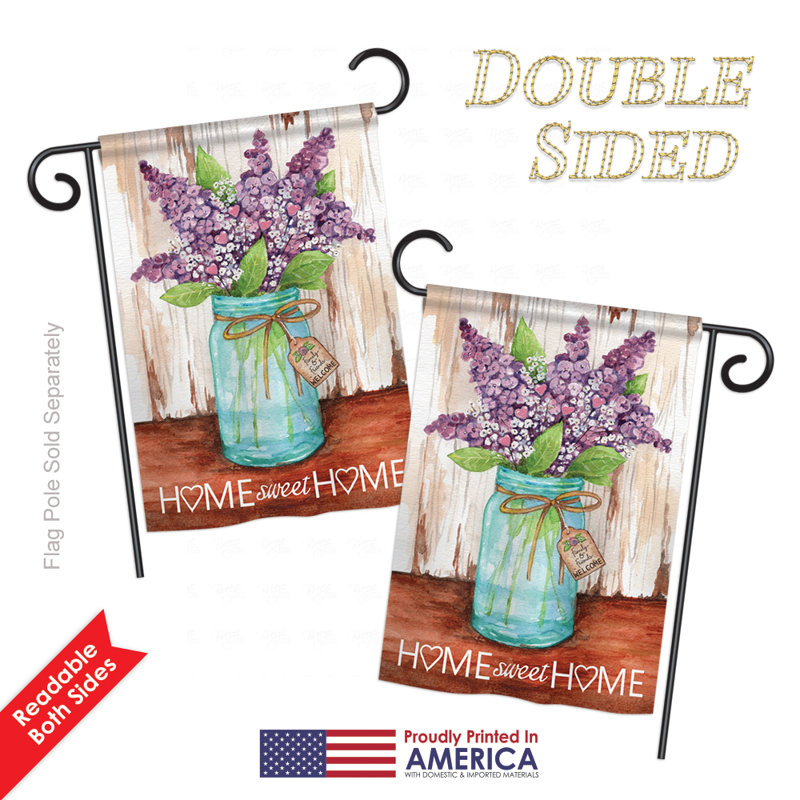 Drapeau de jardin en polyester 1,54 x 1,08 pi Elisia