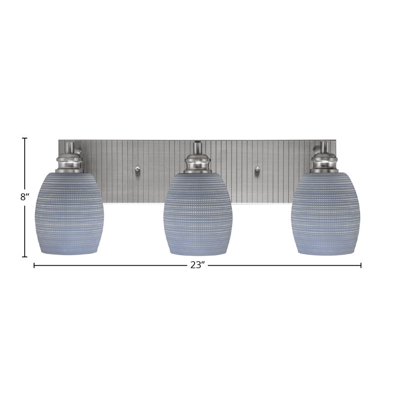Éclairage pour meuble-lavabo 3 lumières Asmir, Nickel brossé, Gris