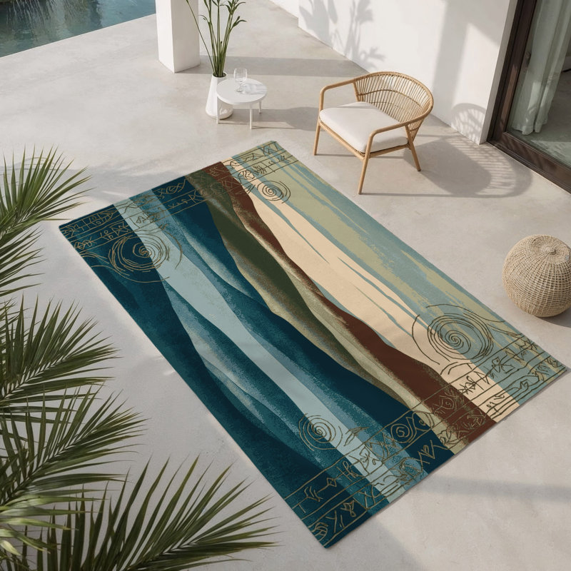 Tapis intérieur et extérieur Velvet Skies, Rectangulaire 8 pi x 10 pi