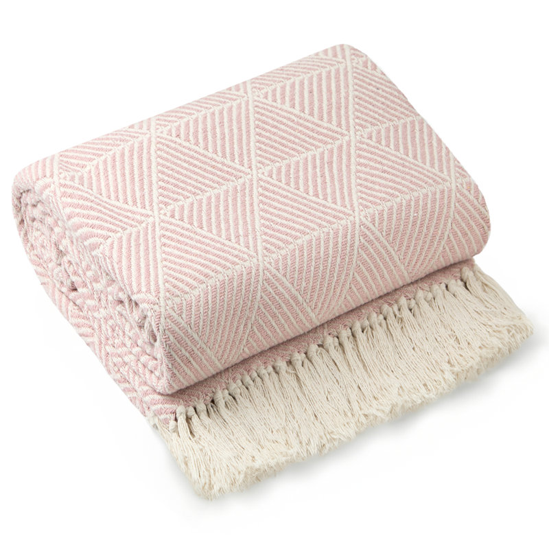  Zahra Blanket/Throw For Sofa Chair Bed Ochre, Pink, 150cm x 130cm