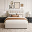 Lit plateforme tapissier grand avec lit gigogne simple Teddy-131456680-131456684