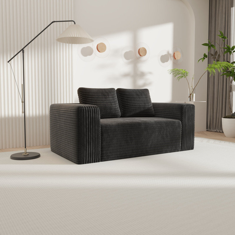 Mercer41 Sofa in a Box Memory Foam 2-Seater Corduroy Couch Memory Foam ...