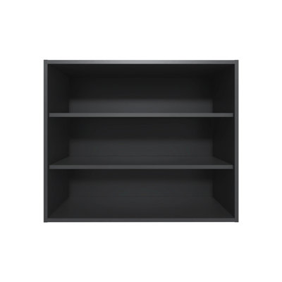 Armoire murale noire pour l'organisation des essentiels de la cuisine - 30 po de hauteur x 36 po de largeur, 12 po de profondeur, panneau de particules, look moderne, égratignure, convient aux épices, bols et bocaux, style, offre beaucoup de rangement