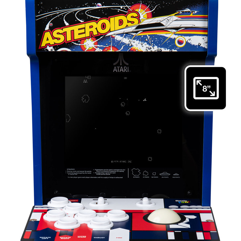 Jeu d'arcade Arcade Classics Atari Asteroids Counter Series avec écran de 8 pouces