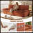 94.5" King Size Pull Out Sofa Bed,3-In-1 Convertible Sleeper Sofa,Multi-Functional Corduroy  Bed,Orange-618539247