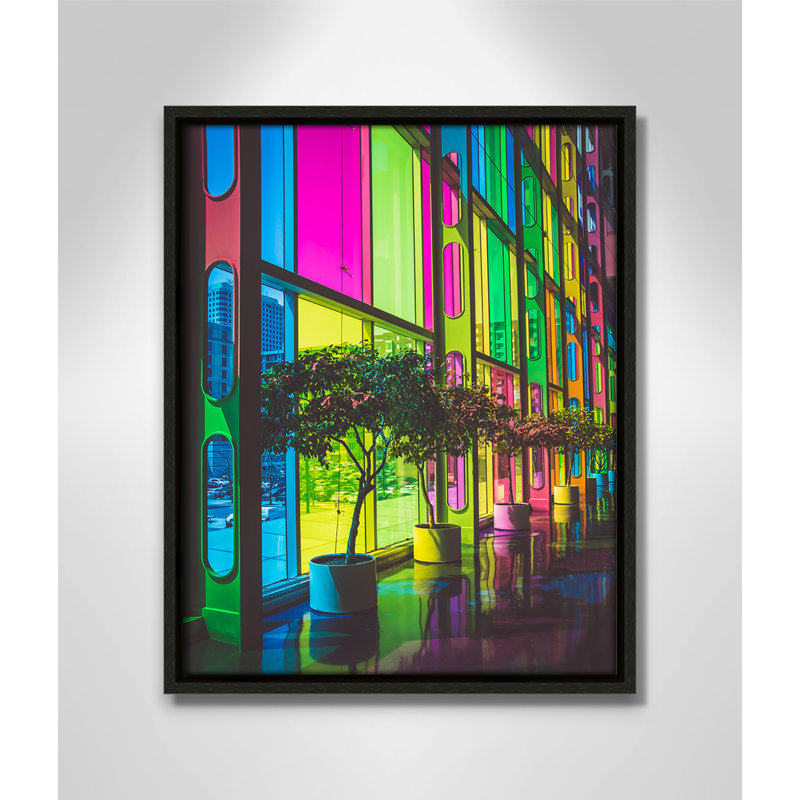 Colorful Façade Colorful Facade Framed On Paper by Felix Dubois Print, 15.5" H x 12.5" W x 2" D, Espresso Floater Framed