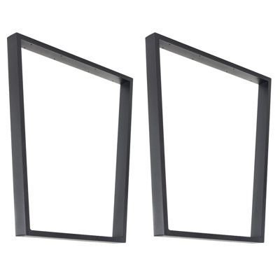 Angular Pair of Legs, Black Industrial Steel Alloy - For DIY, Furniture, Tables