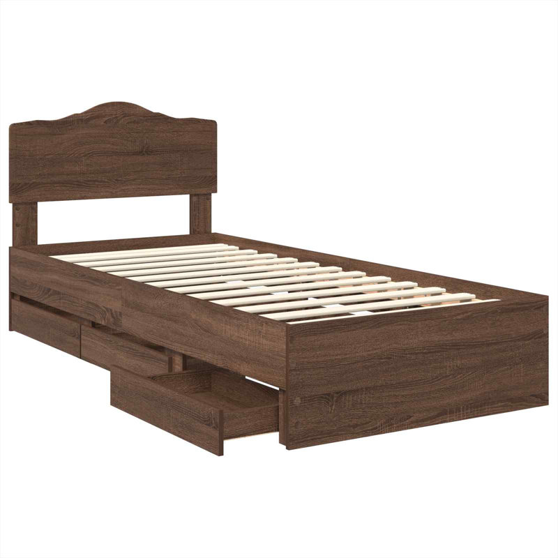 Bed, Brown Oak, Single (3')