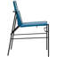 Chaise de salle à manger en cuir recyclé Naghmeh avec surpiqûres et structure en acier noir, bleu-1051696203