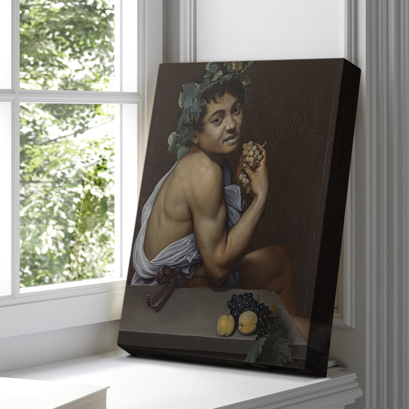 «Young Sick Bacchus», toile tendue par Caravaggio, 8 x 12