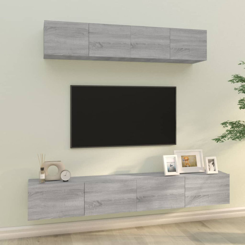 Kamil TV Stand for TVs up to 70", 30cm H x 80/100cm L x 30cm W, Grey