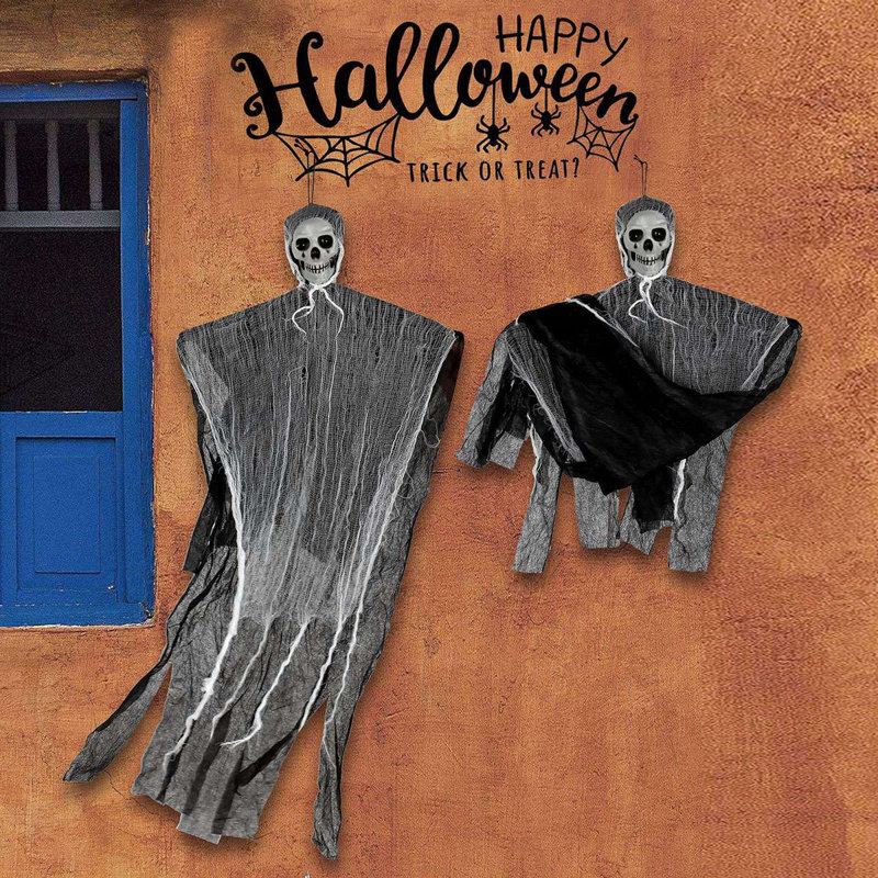 35,4 po d'Halloween, fantômes de squelettes suspendus