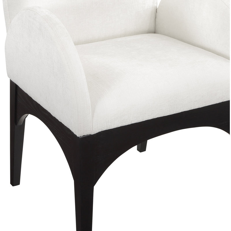 Waldorf 19.75'' H Upholstered Armchair, Black, Cream Chenille