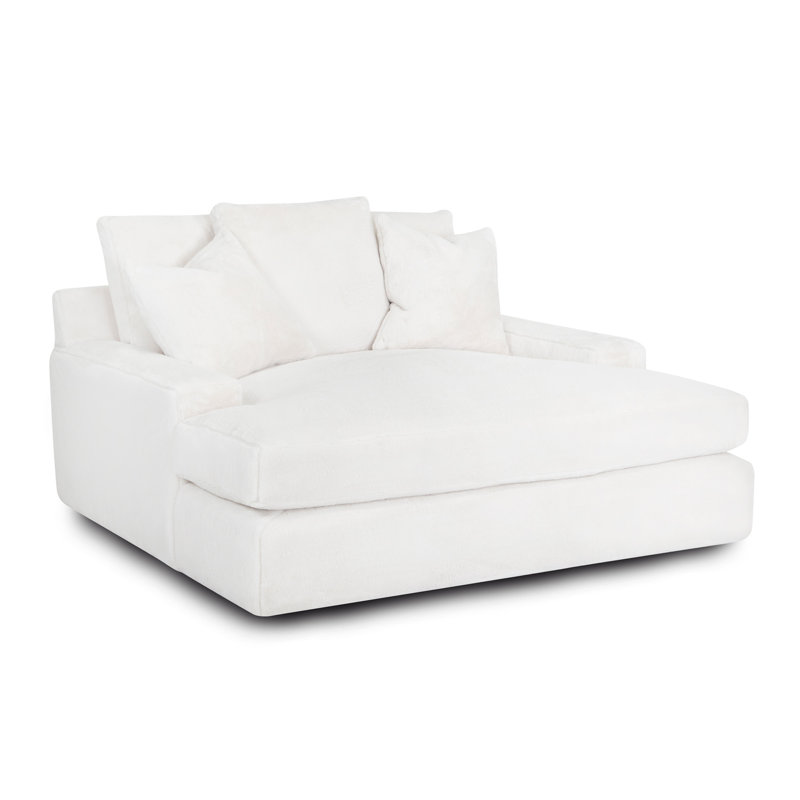 Chaise longue rembourrée Dovray, No, Blanc