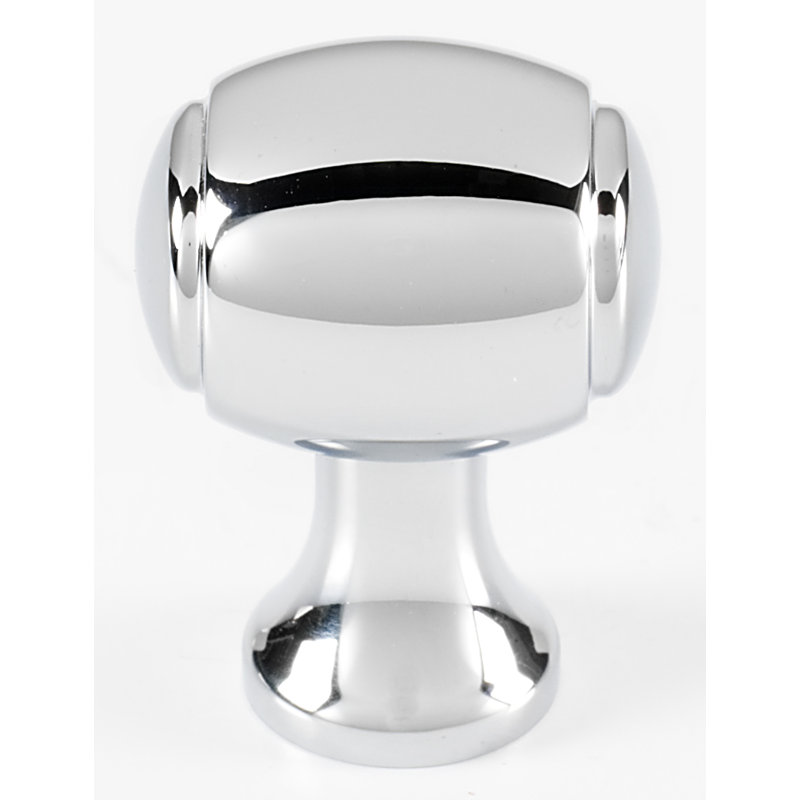 Royale Barrel Oval Knob, Polished Chrome, 1.13" H x 0.75" W x 0.5" D